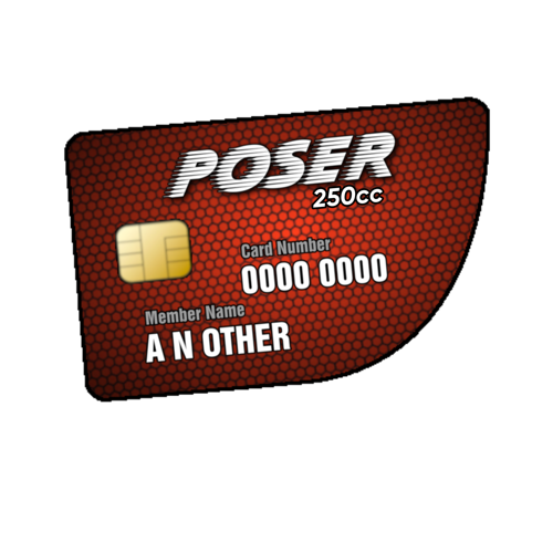 Rote 250cc Gutschein Karte für Knieschleifer Onlineshop