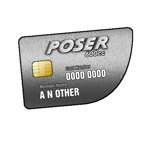 Silberne 600cc Gutschein Karte für Knieschleifer Onlineshop